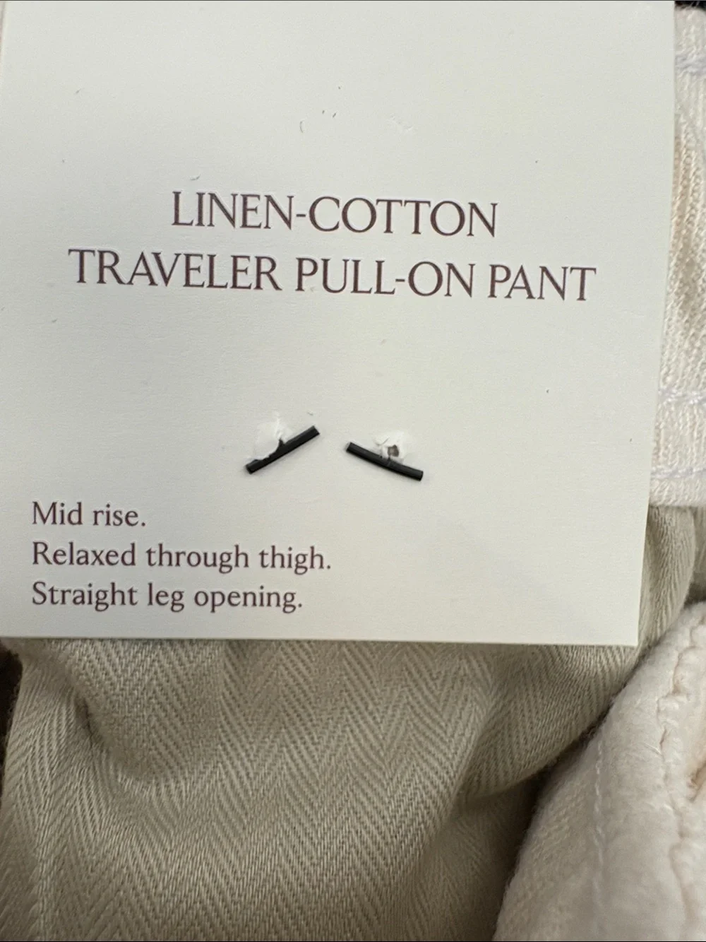 NWT Banana Republic Linen Cotton Straight Traveler Pull on pant Sz M